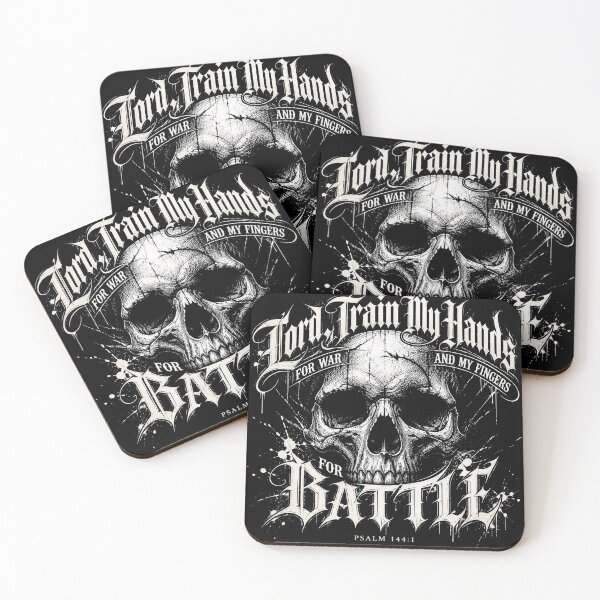 Item preview, Lord Train My Hands For War Skull Tee designed and sold by PureGritFaith.
