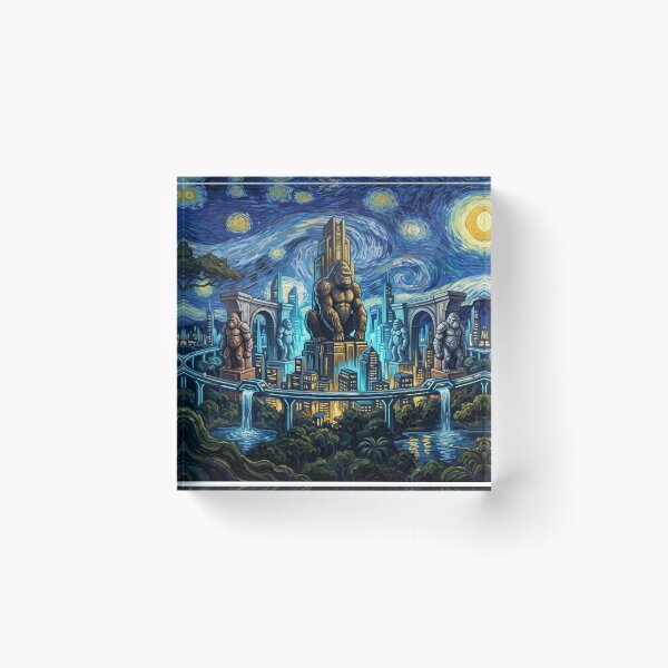 Item preview, Gorilla City Starry Night Comic Landscape designed and sold by Bad-Decisions-Designs.
