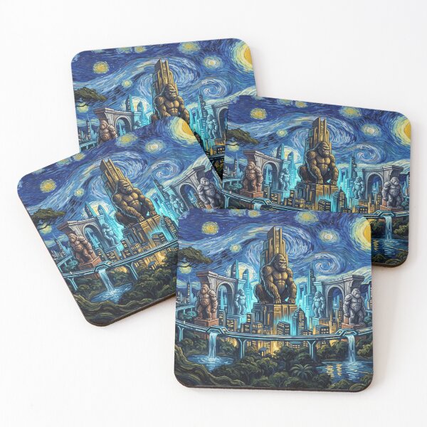 Item preview, Gorilla City Starry Night Comic Landscape designed and sold by Bad-Decisions-Designs.