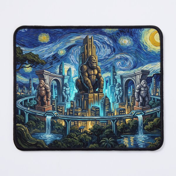 Item preview, Gorilla City Starry Night Comic Landscape designed and sold by Bad-Decisions-Designs.