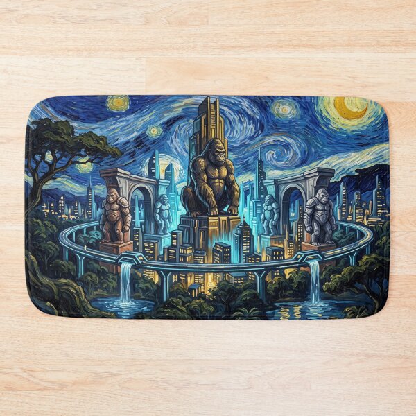 Item preview, Gorilla City Starry Night Comic Landscape designed and sold by Bad-Decisions-Designs.