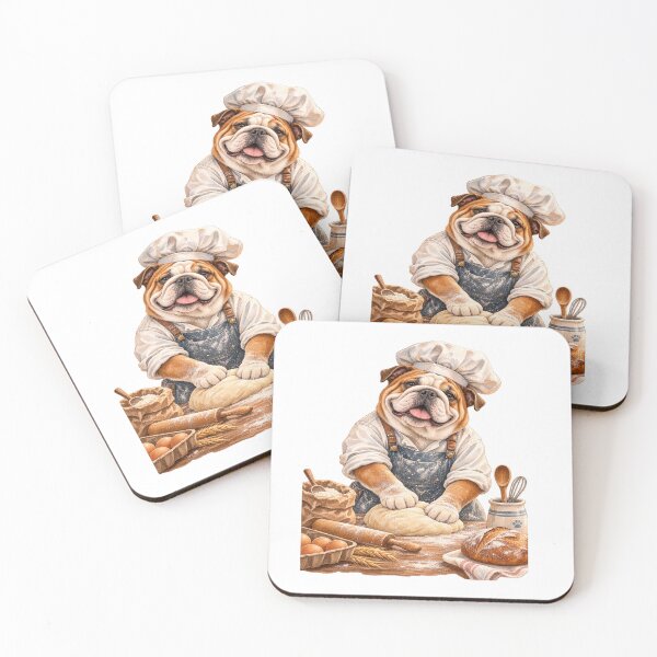 Item preview, English Bulldog Baker Cute Chef designed and sold by JMDG Studio.