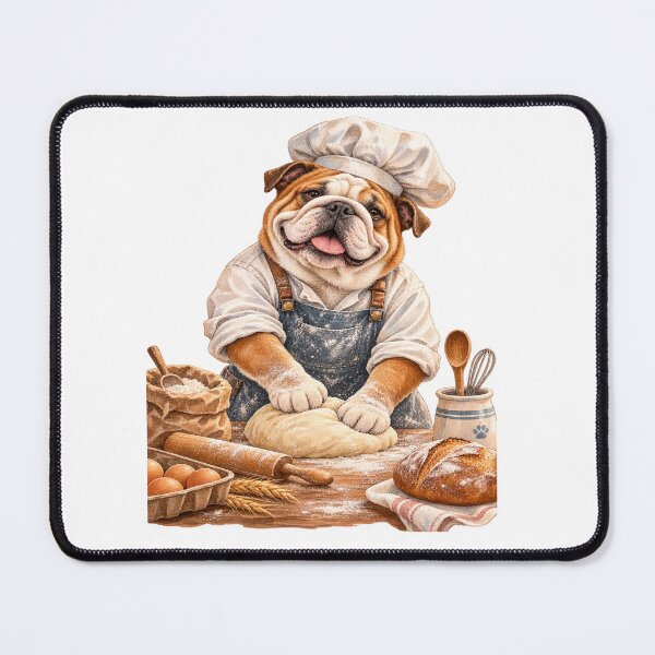 Item preview, English Bulldog Baker Cute Chef designed and sold by JMDG Studio.