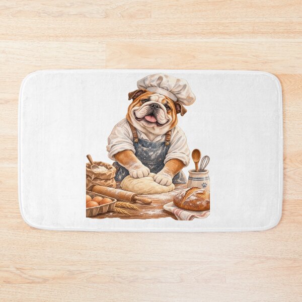 Item preview, English Bulldog Baker Cute Chef designed and sold by JMDG Studio.