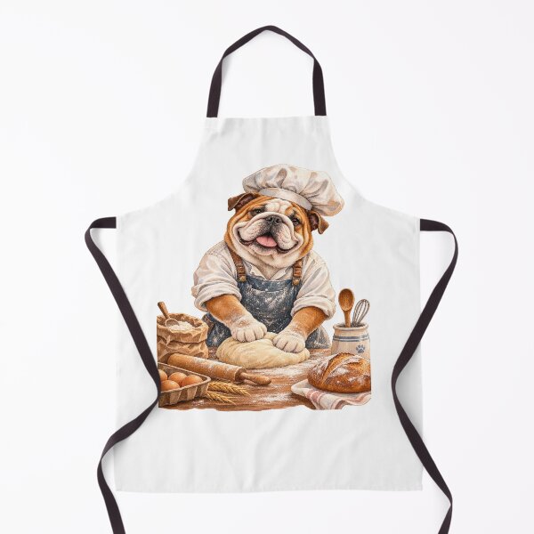 Item preview, English Bulldog Baker Cute Chef designed and sold by JMDG Studio.