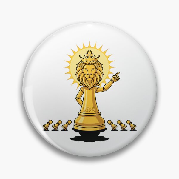 Item preview, Leo Zodiac King Lion Chess Piece with Sun Halo designed and sold by Rare By Hero.