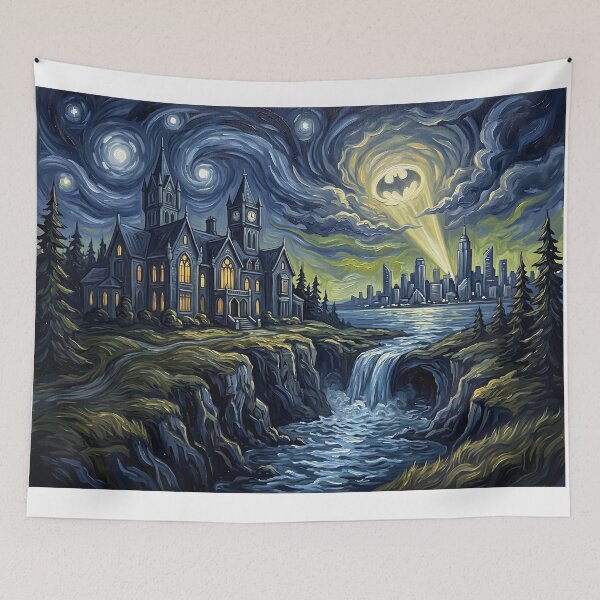Item preview, Wayne Manor Starry Night Comic Landscape designed and sold by Bad-Decisions-Designs.
