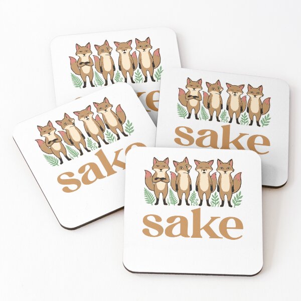 Item preview, Sake Foxes Japanese Alcohol Cute Fox Lover designed and sold by ViniBall.