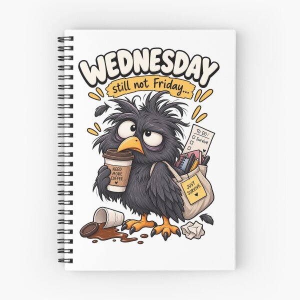 Item preview, Wednesday... Still Not Friday – Funny Tired Crow Cartoon Design designed and sold by Kiinaaa.