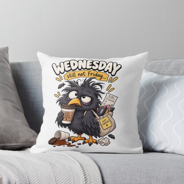 Item preview, Wednesday... Still Not Friday – Funny Tired Crow Cartoon Design designed and sold by Kiinaaa.