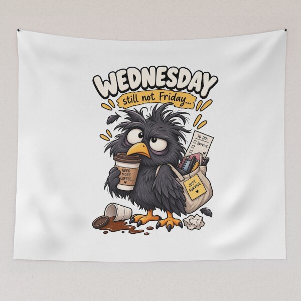 Item preview, Wednesday... Still Not Friday – Funny Tired Crow Cartoon Design designed and sold by Kiinaaa.