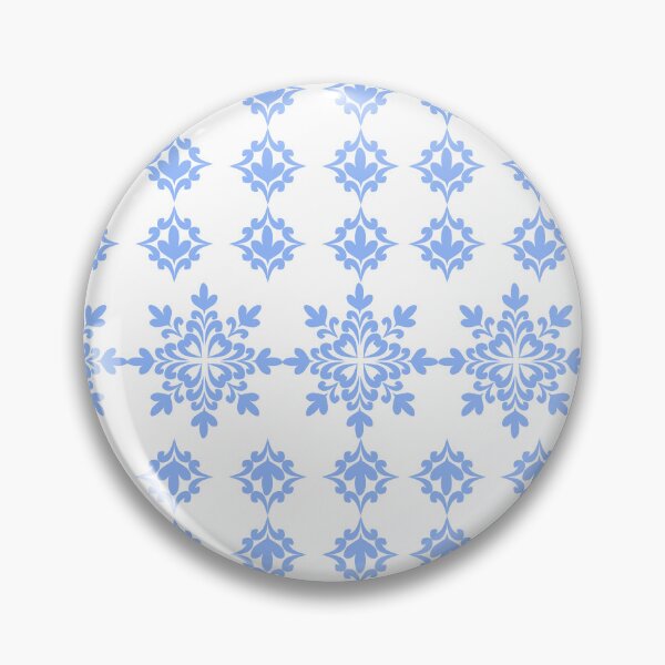 Item preview, Baby Blue Ornamental Floral Tile Pattern with Geometric Diamond Composition designed and sold by Ei-Ei.