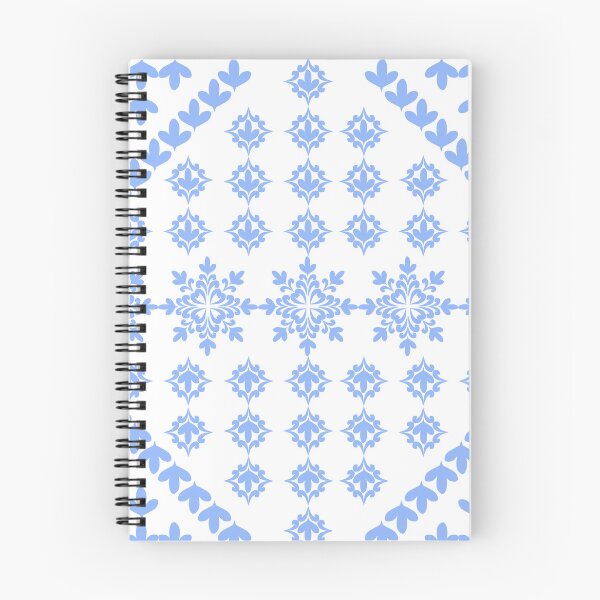 Item preview, Baby Blue Ornamental Floral Tile Pattern with Geometric Diamond Composition designed and sold by Ei-Ei.