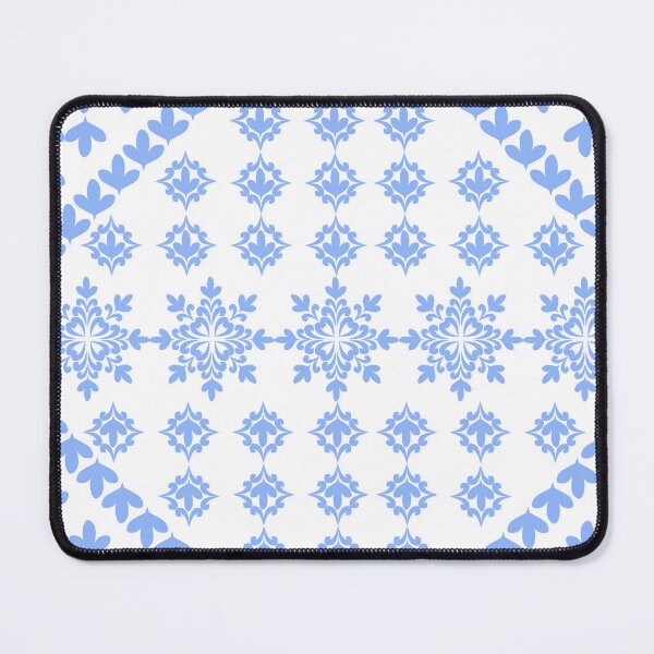 Item preview, Baby Blue Ornamental Floral Tile Pattern with Geometric Diamond Composition designed and sold by Ei-Ei.