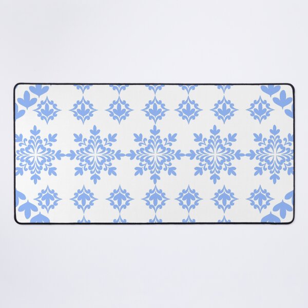Item preview, Baby Blue Ornamental Floral Tile Pattern with Geometric Diamond Composition designed and sold by Ei-Ei.