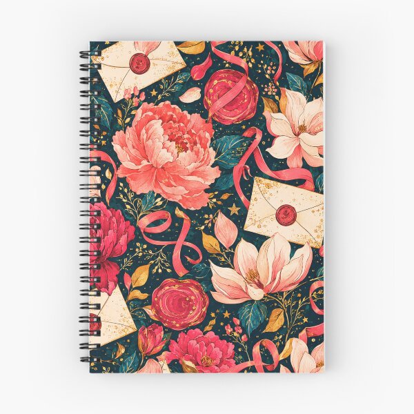 Item preview, Vintage Love Letter Floral Ribbon Seamless Pattern designed and sold by Suha Design Studio.