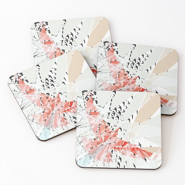 Item preview, A Flock of black Swallows and a Large Red Bird. designed and sold by DSoriaDesign.