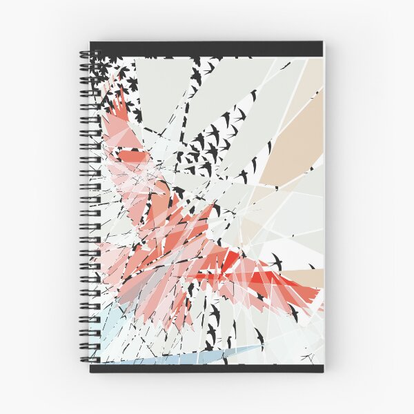 Item preview, A Flock of black Swallows and a Large Red Bird. designed and sold by DSoriaDesign.