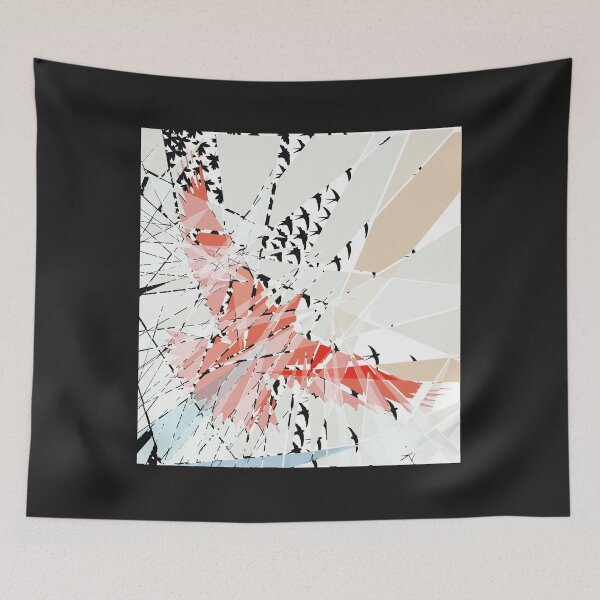 Item preview, A Flock of black Swallows and a Large Red Bird. designed and sold by DSoriaDesign.
