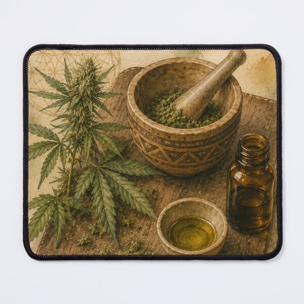Item preview, CBD Oil – Botanical Cannabis Apothecary Art designed and sold by UndergroundRavers.