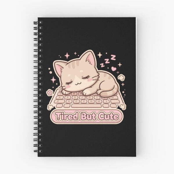 Item preview, Tired But Cute - Sleepy Cat on Keyboard Aesthetic designed and sold by Fulaly.