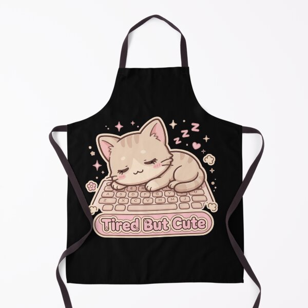 Item preview, Tired But Cute - Sleepy Cat on Keyboard Aesthetic designed and sold by Fulaly.