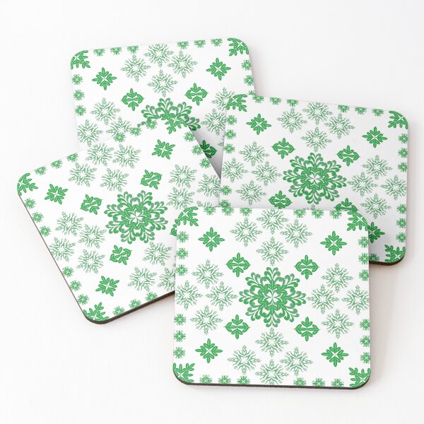 Item preview, Green Botanical Ornamental Pattern with Geometric Floral Motifs and Decorative Border Elements designed and sold by Ei-Ei.