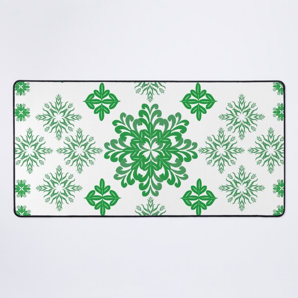 Item preview, Green Botanical Ornamental Pattern with Geometric Floral Motifs and Decorative Border Elements designed and sold by Ei-Ei.