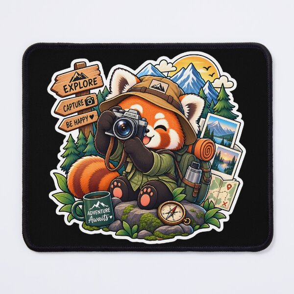 Item preview, Red Panda Photographer Sticker | Capture the Adventure | Cute Travel Photography Sticker | Explorer Gift designed and sold by GenZStickerHub1.