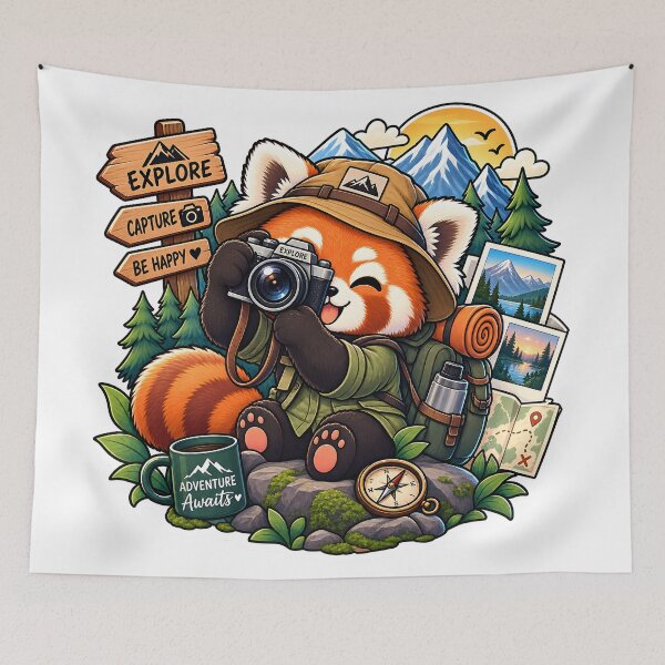 Item preview, Red Panda Photographer Sticker | Capture the Adventure | Cute Travel Photography Sticker | Explorer Gift designed and sold by GenZStickerHub1.