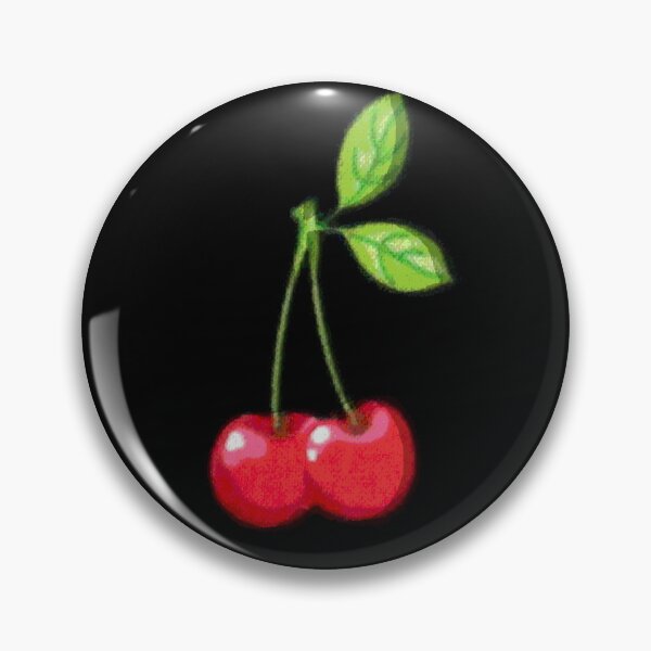 Item preview, Two Fresh Red Cherries With Green Leaves designed and sold by darksteel101.