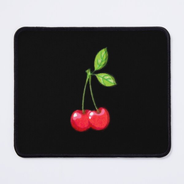 Item preview, Two Fresh Red Cherries With Green Leaves designed and sold by darksteel101.