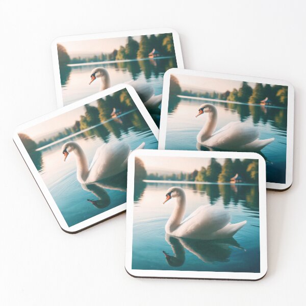 Item preview, White Swan on Tranquil Lake, Serene Nature Wall Art designed and sold by NarjaShop.
