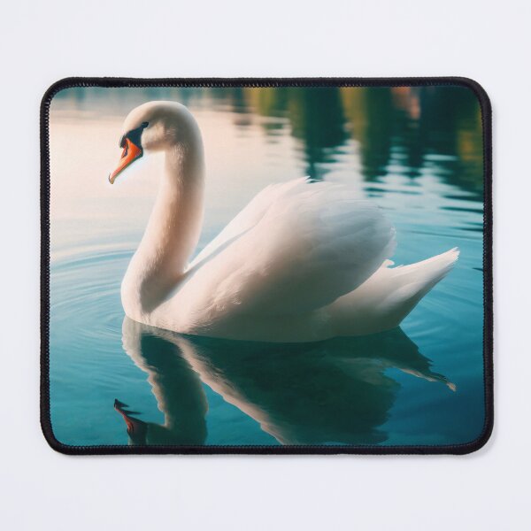 Item preview, White Swan on Tranquil Lake, Serene Nature Wall Art designed and sold by NarjaShop.