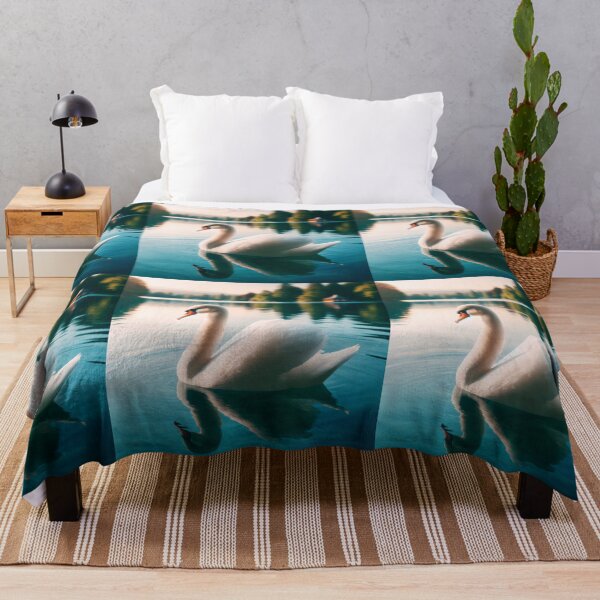 Item preview, White Swan on Tranquil Lake, Serene Nature Wall Art designed and sold by NarjaShop.