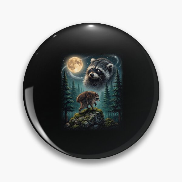 Item preview, Midnight Jimothy Raccoon Under the Moon Woodland Wildlife Nature Design designed and sold by ViniBall.
