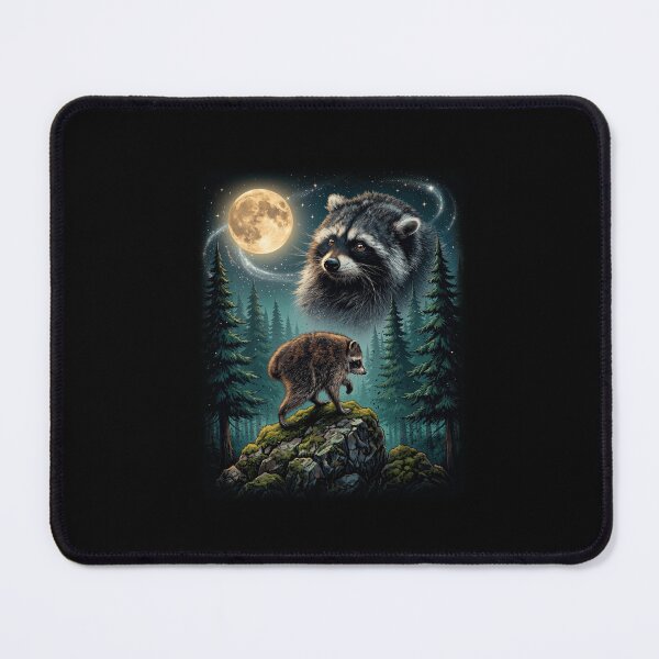 Item preview, Midnight Jimothy Raccoon Under the Moon Woodland Wildlife Nature Design designed and sold by ViniBall.