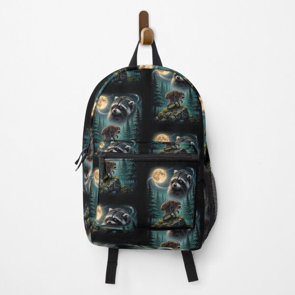 Item preview, Midnight Jimothy Raccoon Under the Moon Woodland Wildlife Nature Design designed and sold by ViniBall.