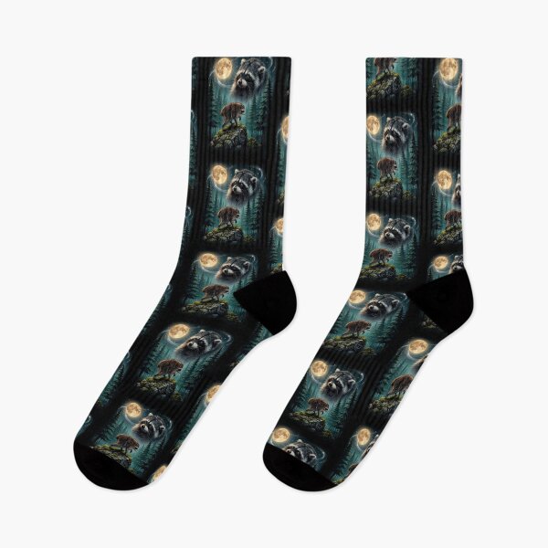 Item preview, Midnight Jimothy Raccoon Under the Moon Woodland Wildlife Nature Design designed and sold by ViniBall.