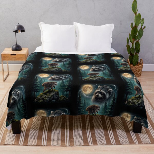 Item preview, Midnight Jimothy Raccoon Under the Moon Woodland Wildlife Nature Design designed and sold by ViniBall.