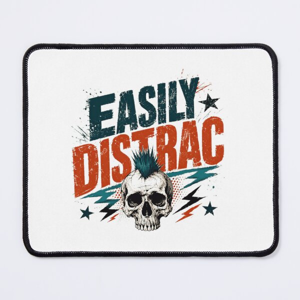 Item preview, Easily Distracted ADHD Neurodiversity Punk Skull designed and sold by RetroMini2026.