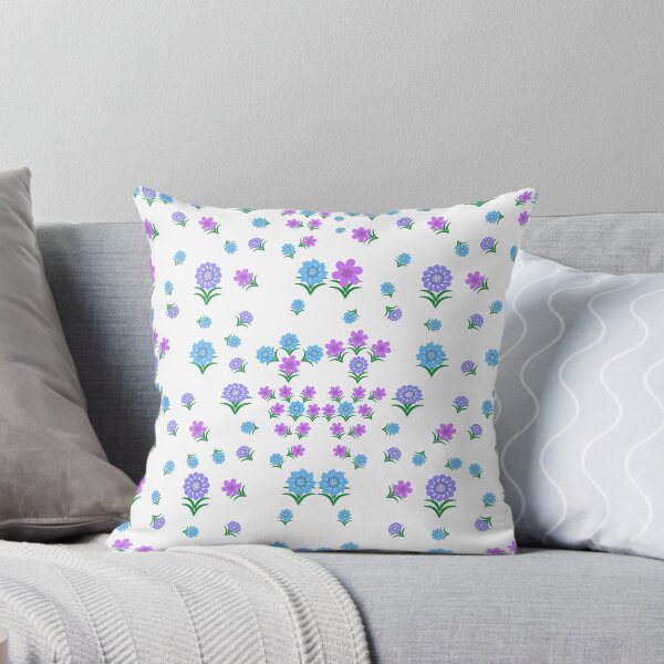 Item preview, Colorful Wildflower Pattern with Purple and Blue Floral Sprigs on White Background designed and sold by Ei-Ei.