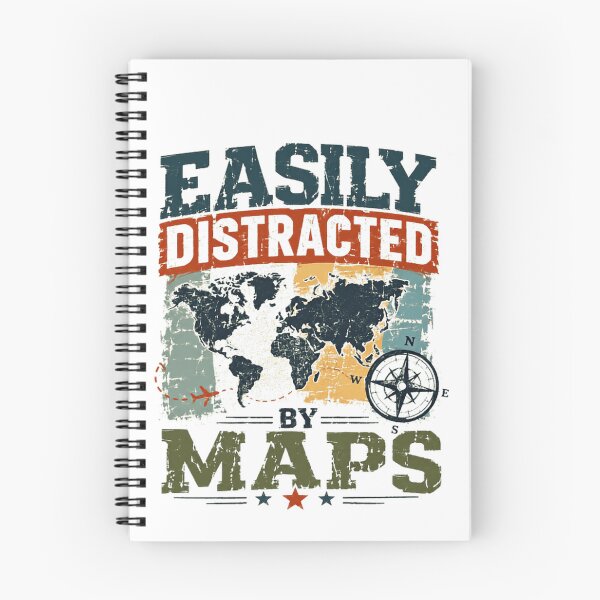 Item preview, Easily Distracted By Maps Travel Explorer Geography Wanderlust designed and sold by RetroMini2026.