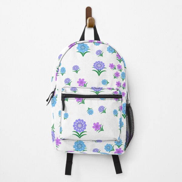 Item preview, Colorful Wildflower Pattern with Purple and Blue Floral Sprigs on White Background designed and sold by Ei-Ei.
