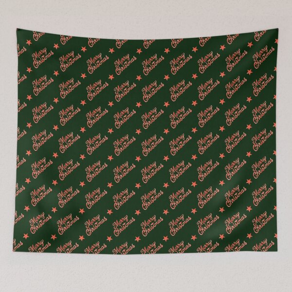 Item preview, Vintage Watercolor Merry Christmas Script On Dark Green designed and sold by QuestingPixel.
