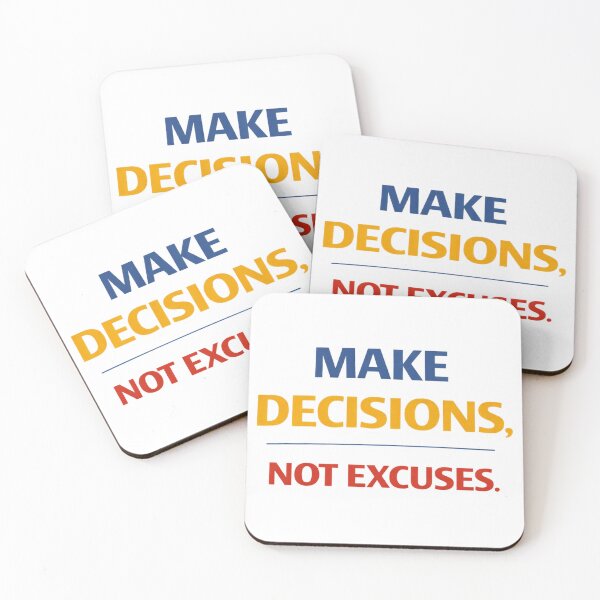 Item preview, Make Decisions Not Excuses Motivational Quote Design. designed and sold by The-T-In-Retro.