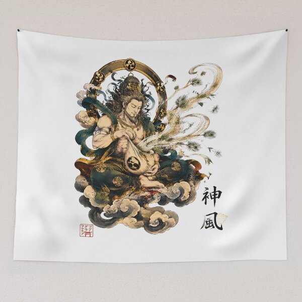 Item preview, Fujin – Keeper of the Sacred Breath | Japanese Wind God Art designed and sold by kaxymax.