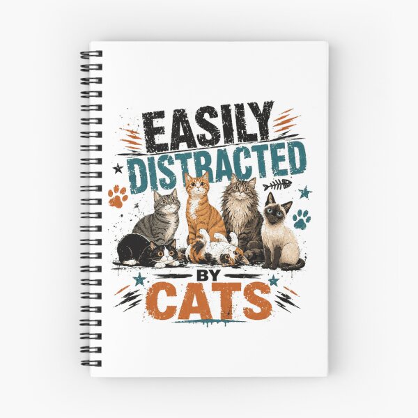 Item preview, Easily Distracted By Cats Feline Pet Lover designed and sold by RetroMini2026.