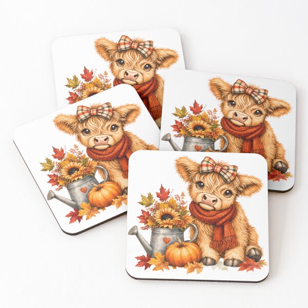 Item preview, Fall Highland Cow designed and sold by Whimsy Petal and Co..