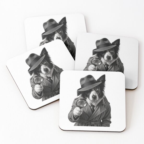 Item preview, Border Collie Detective Film Noir designed and sold by JMDG Studio.